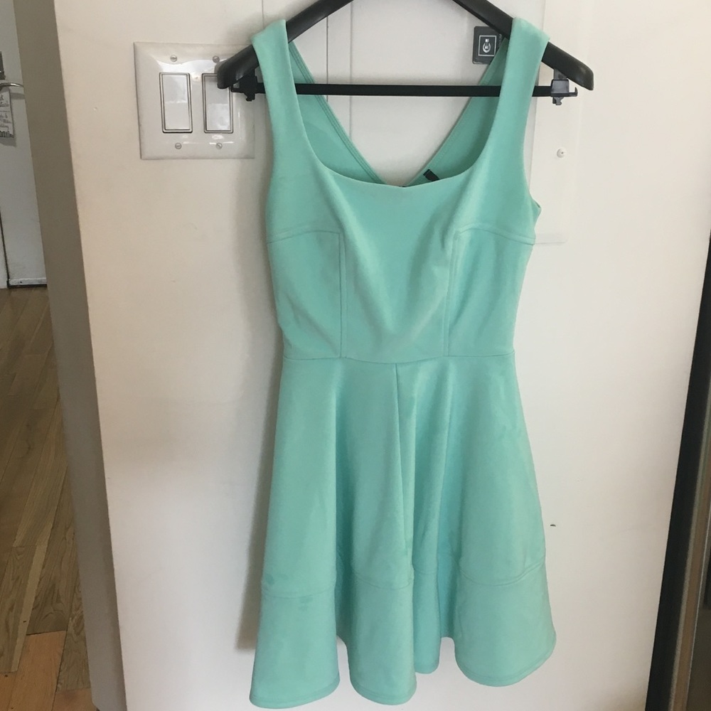 Lulu's Fit and Flare Teal Dress